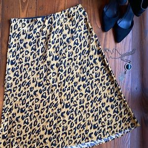🐆Ophelia Roe Leopard Print Satin Skirt 🐆